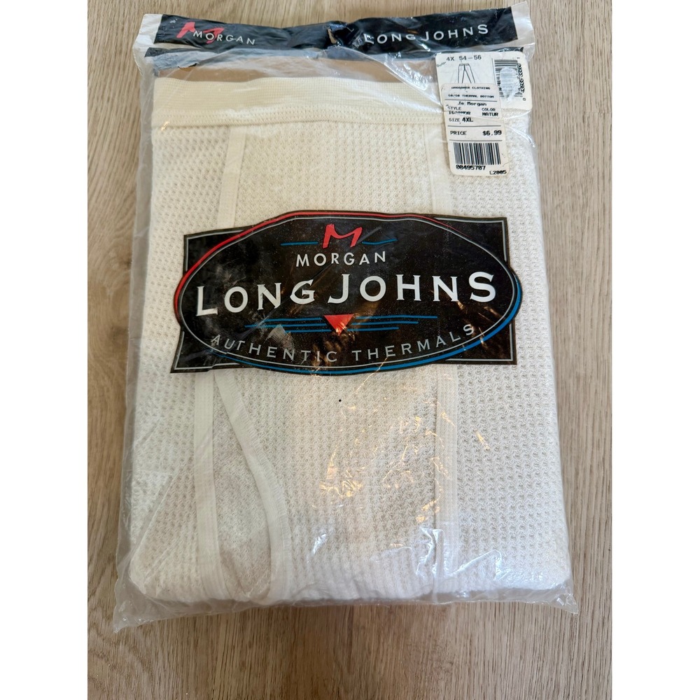 J.E. Morgan Mens Thermal Long Johns Waffle Knit Bottoms Natural 4XL 54-56 NEW
